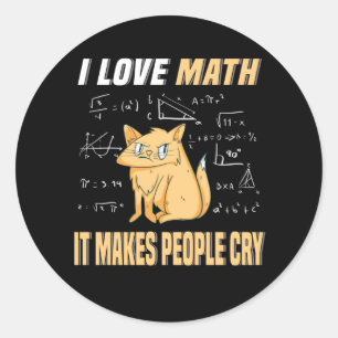Adesivo Eu Adoro Matemática Gatinha Mathegenie Math Profe
