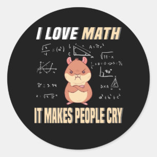 Adesivo Eu Adoro Matemática Hamster Rodada Matemática Ge