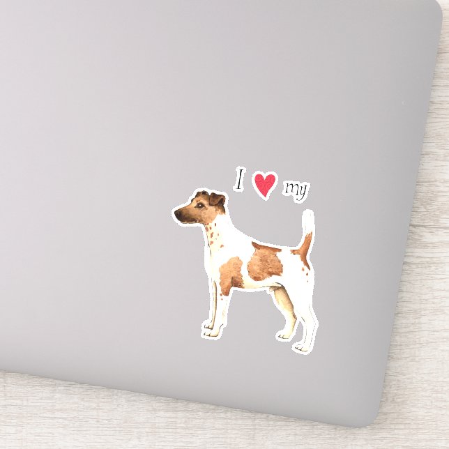 Adesivo Eu adoro meu suave pé-suave, terrier vinil Sticker (Detalhe)