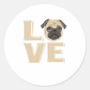 Adesivo Eu Adoro Meus Presentes De Pug Pug Para Pug Lovers