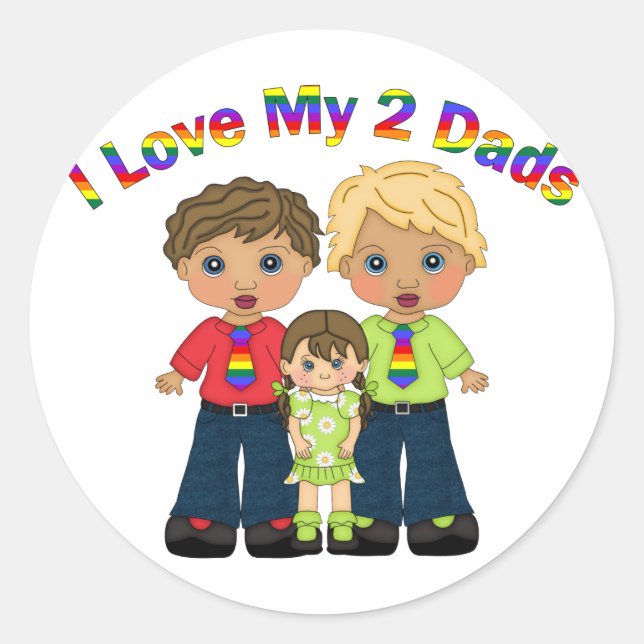 Adesivo Eu adoro minhas Camisetas Gay Dia de os pais Pais  (Frente)