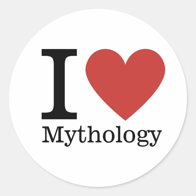 Adesivo Eu ❤️ Adoro Mitologia STICKER (Frente)