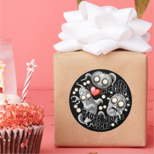 Adesivo Eu adoro monstros porque Pessoas são péssimas