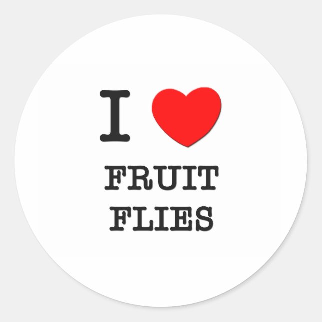 Adesivo Eu Adoro Moscas Frutas (Frente)