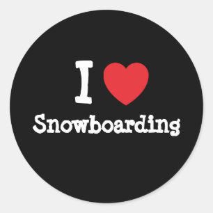 Adesivo Eu adoro o coração de Snowboard personalizado