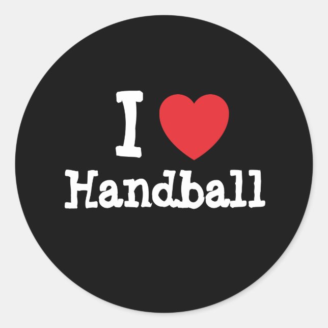 Adesivo Eu adoro o coração do Handball personalizado (Frente)
