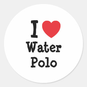 Adesivo Eu adoro o coração do Polo Aquático personaliza