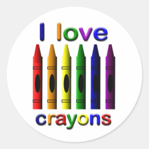 Adesivo Eu Adoro o Crayons Sticker