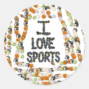Adesivo Eu adoro o esportes Sticker