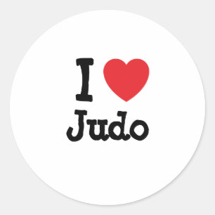Adesivo Eu adoro o Judo Heart personalizado personalizado