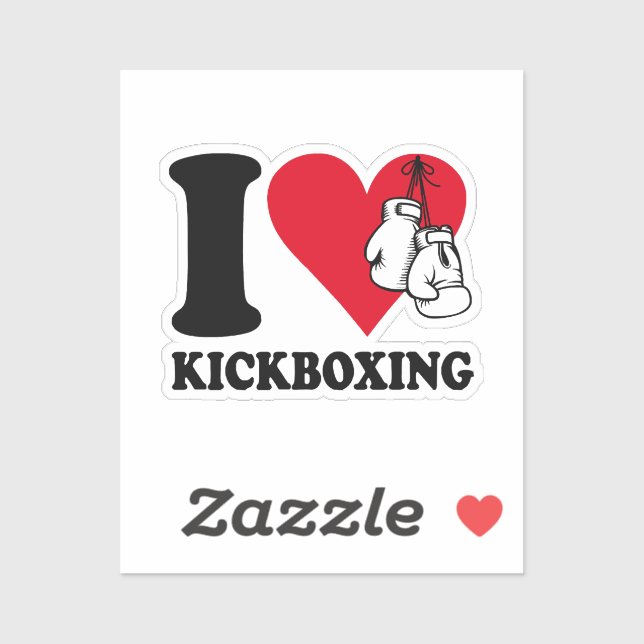Adesivo Eu adoro o kickboxe (Folha)