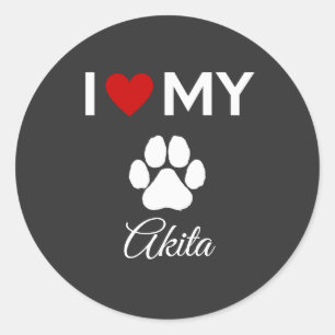 Adesivo Eu adoro o nome personalizado do meu cachorro akit