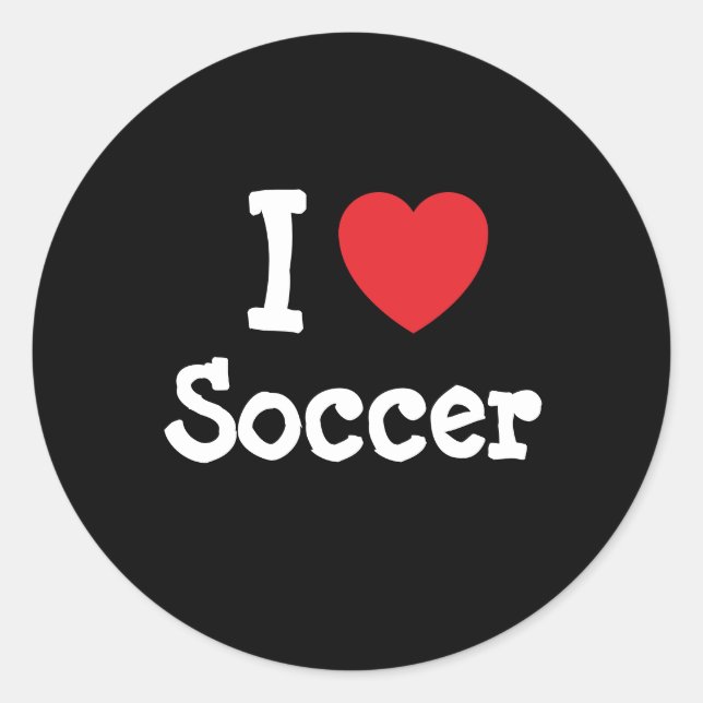 Adesivo Eu adoro o Soccer Heart personalizado (Frente)