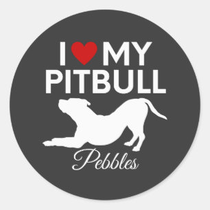 Adesivo Eu adoro o texto do nome personalizado do meu cão