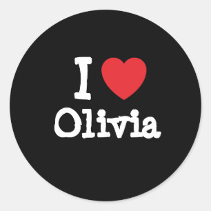 Adesivo Eu adoro Olivia coração T-Shirt