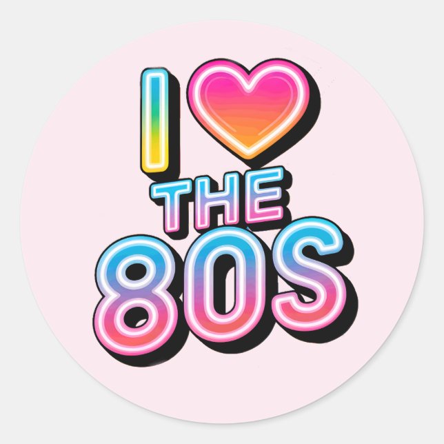 Adesivo Eu adoro os anos 80 (Frente)