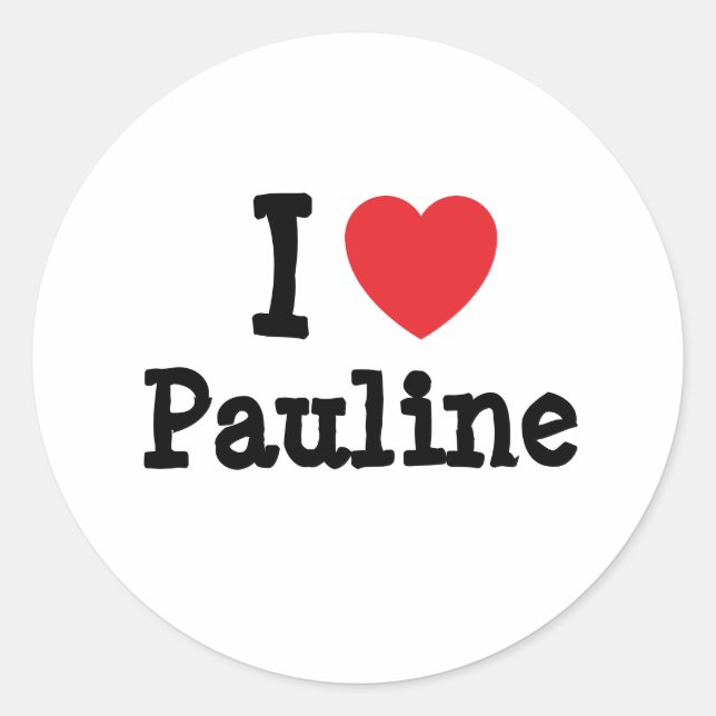 Adesivo Eu adoro Pauline Heart-Shirt (Frente)