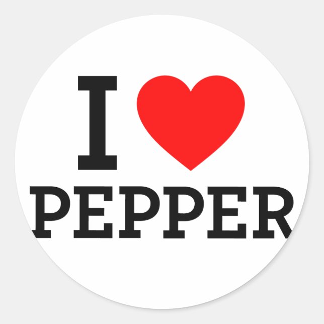 Adesivo Eu Adoro Pepper (Frente)