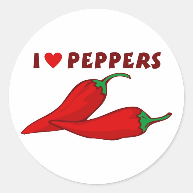 Adesivo Eu Adoro Pimentos (Frente)