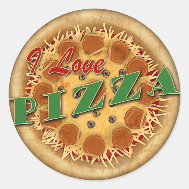 Adesivo Eu Adoro Pizza (Frente)