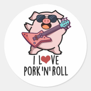 Adesivo Eu Adoro Porco E Rolo Porco De Música Cuta