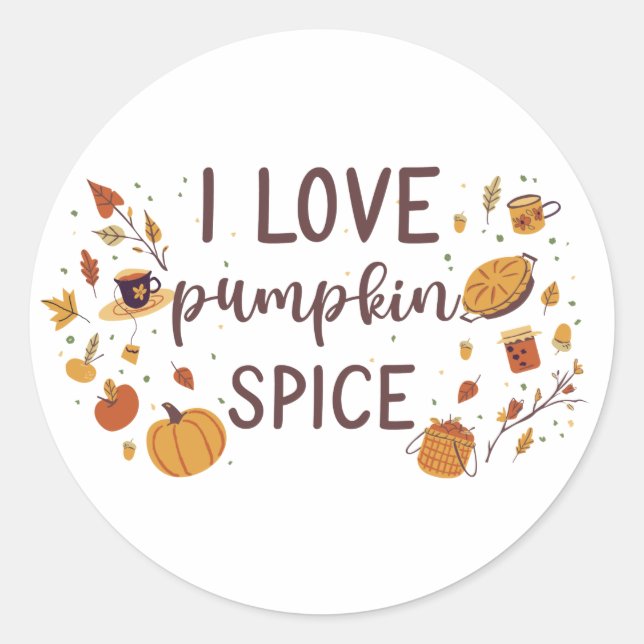 Adesivo Eu Adoro Pumpkin Spice (Frente)