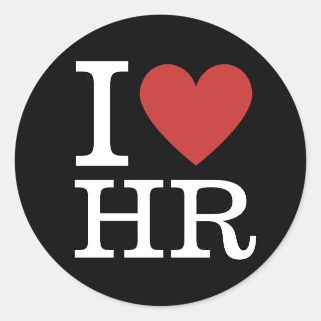 Adesivo Eu ❤️ Adoro RH Round Circle Sticker - RH Dept Func (Frente)