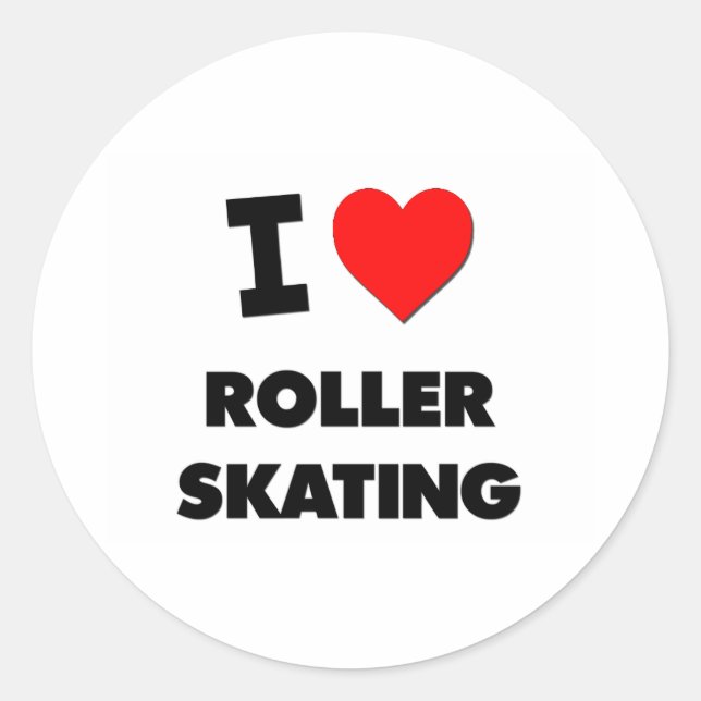 Adesivo Eu Adoro Roller Skating (Frente)