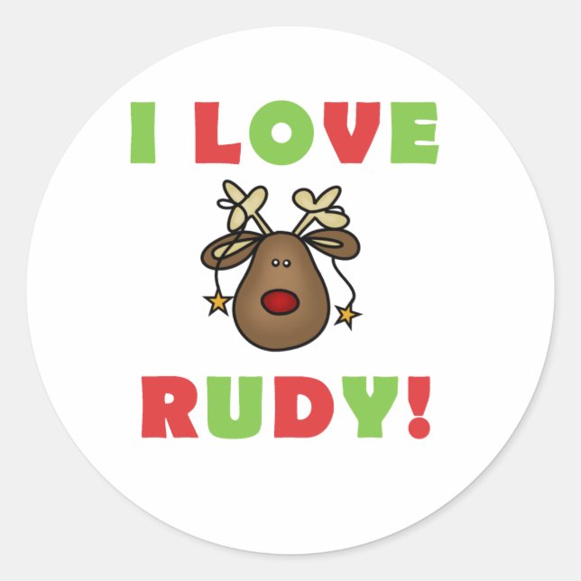 Adesivo Eu Adoro Rudy Reindeer Holidays (Frente)