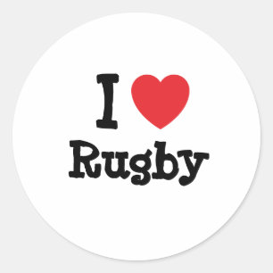 Adesivo Eu adoro Rugby personalizado personalizado