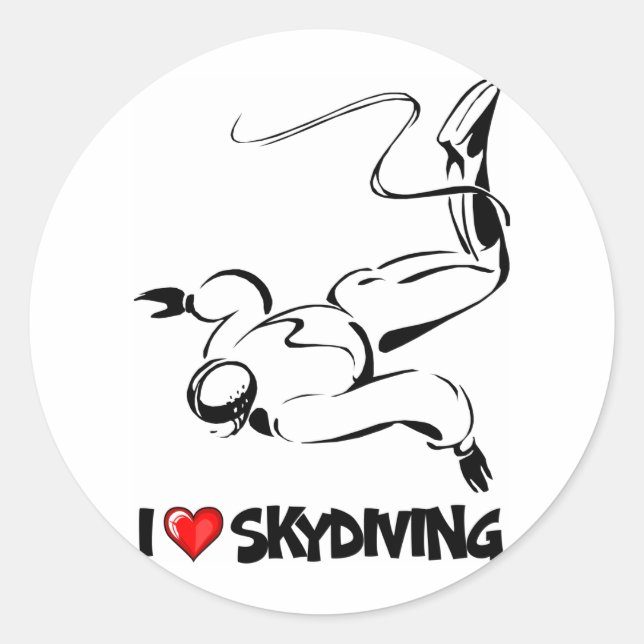 Adesivo Eu Adoro Skydiving (Frente)