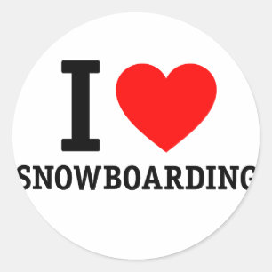 Adesivo Eu Adoro Snowboard