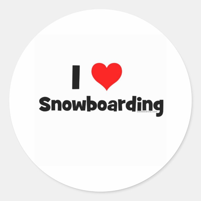 Adesivo Eu Adoro Snowboard (Frente)