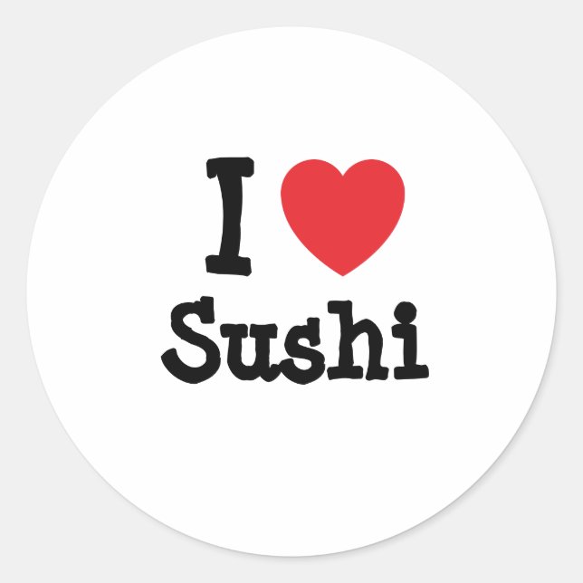 Adesivo Eu adoro Sushi Heart T-Shirt (Frente)