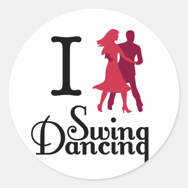 Adesivo Eu Adoro Swing Dancing (Frente)