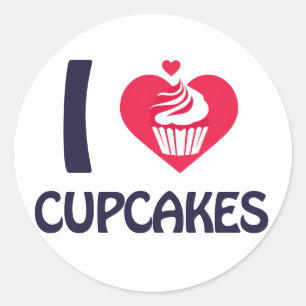 Adesivo Eu adoro T-Shirt de Cupcakes