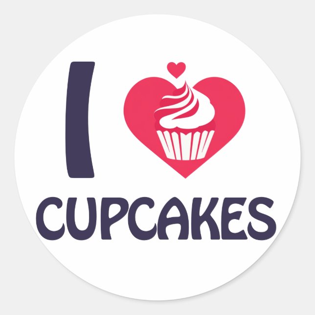 Adesivo Eu adoro T-Shirt de Cupcakes (Frente)