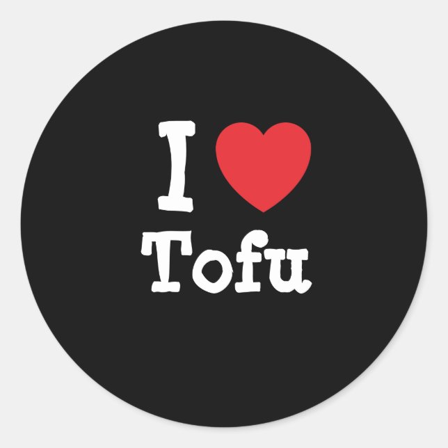 Adesivo Eu adoro T-Shirt do coração de Tofu (Frente)