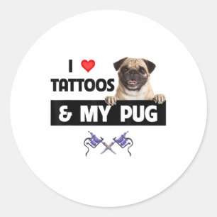 Adesivo Eu Adoro Tatuagens E Meu Cachorro Cachorro Mãe Pai