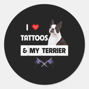 Adesivo Eu Adoro Tatuagens E Meu Cachorro Collie Da Fronte