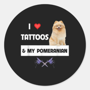 Adesivo Eu Adoro Tatuagens E Meu Cachorro Pomeraniano Corp