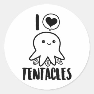 Adesivo Eu Adoro Tentáculos T-shirt Cute Octopus Tee