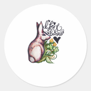 Adesivo Eu adoro trabalho de arte de Bunnies Divertido Coe