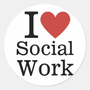 Adesivo Eu ❤️ adoro trabalho social para estudantes/faculd