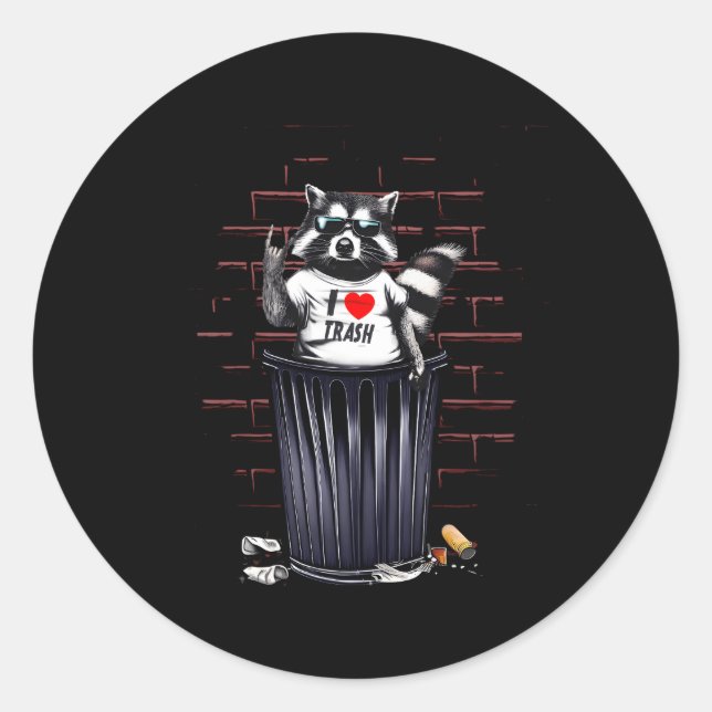 Adesivo Eu Adoro Trash Raccoon Panda (Frente)