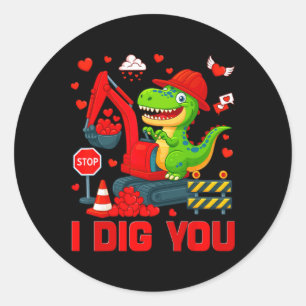 Adesivo Eu Adoro Você Coração Engraçado Caminhão Dinossaur