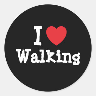 Adesivo Eu adoro Walking coração personalizado personali