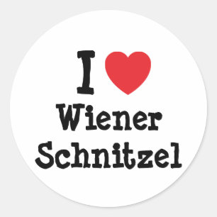 Adesivo Eu adoro Wiener Schnitzel coração T-Shirt