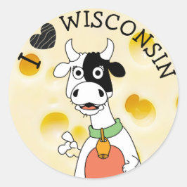 Adesivo Eu adoro Wisconsin, suíço, queijo e vaqueiros