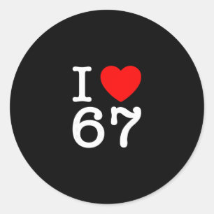 Adesivo Eu Amo 67 67 Seis Sete Meme